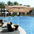 thumbnail image 4 of Patiojoy 10' Market Umbrella Outdoor Patio Square Offset w/Base Tan, 4 of 6
