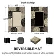 thumbnail image 4 of SIXHOME Outdoor Rug 9'x12' Waterproof Reversible Patio Rug Floral Border Plastic Straw Indoor Outdoor Rug for RV Camping Garden Picnic Beach Deck Backyard Porch Decor Black and Beige, 4 of 7