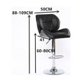thumbnail image 2 of Nicer Furniture AP5545-BK-1 Tripatch Modern PU Height Adjustable Dining Bar Stool, Black, 2 of 2