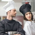 thumbnail image 3 of 3Pcs Chef Hats For Women & Men, Adult Elastic Band Toque - White, 3 of 3