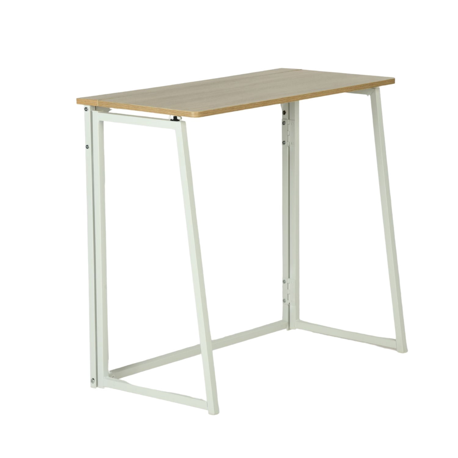 Homy Casa Folding Table, Portable Space-Saving Desk for Home, Apartment, Small Office, Light Oak
