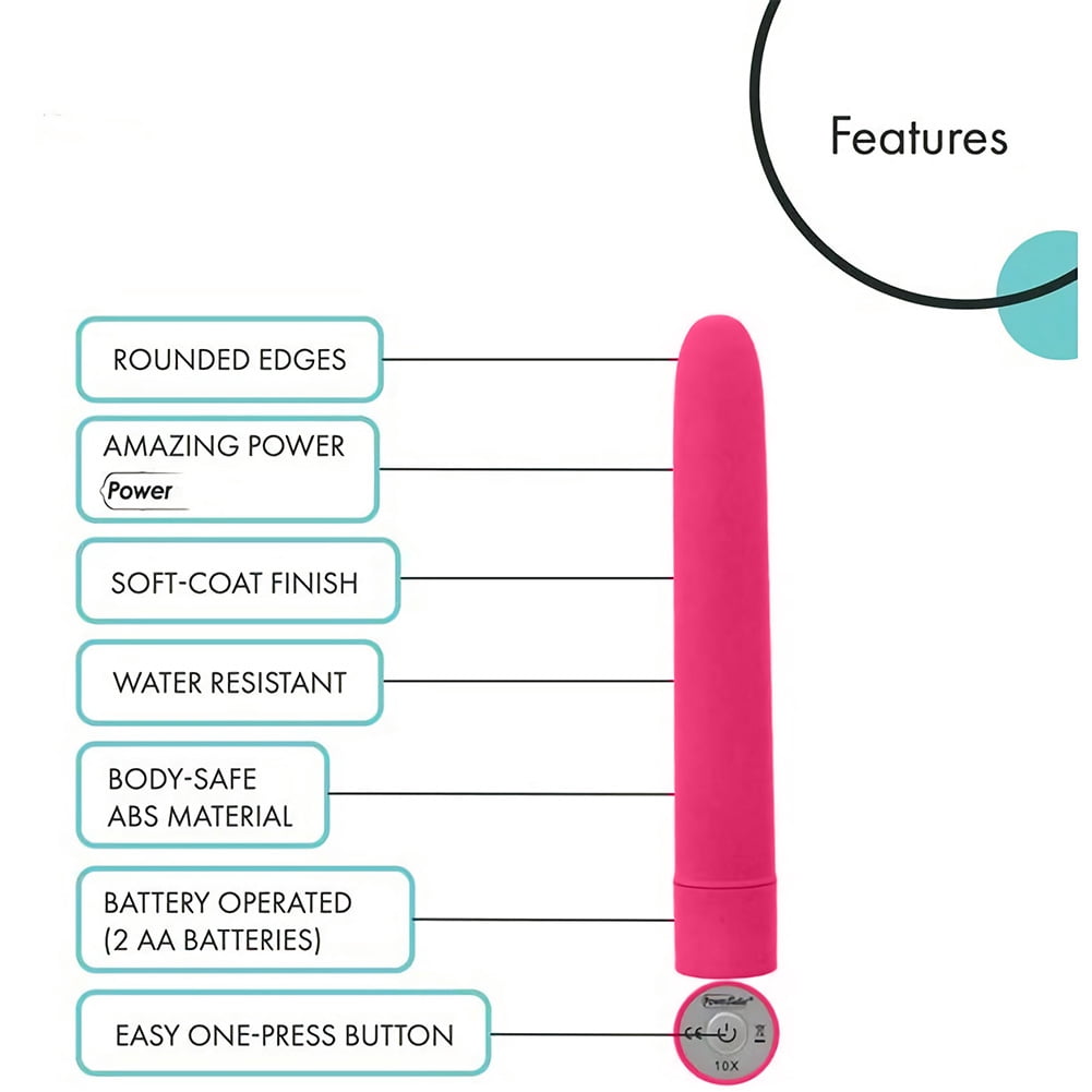 CENTEREL 7" Classic Vibrator 1 Button 10 Functions Water-Resistant Motor Adult Sex Toy-Pink