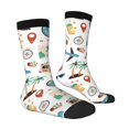thumbnail image 2 of Goofa Travel1 Printed Men's Crew Socks, Soft Durable Breathable Moisture-Wicking with Odor Control Cotton socks, 2 of 9