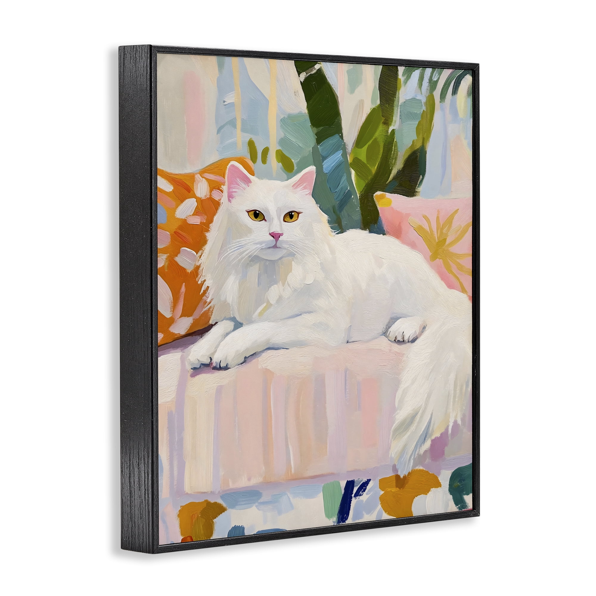 Stupell Industries Fancy Cat on Pastel Sofa Black Framed Giclee Art, design by The Prints Vibe