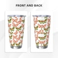 thumbnail image 3 of Fotbe butterfly Pattern 20 oz Tumbler Stainless Steel Vacuum Insulated Coffee Ice Cup Double Wall Travel Flask Leak-proof Coffee Cup-Straw Two-piece Set, 3 of 8