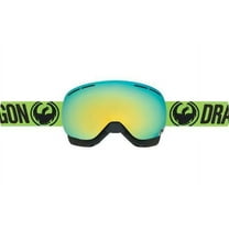 Dragon X1's SM-16026 Break Green- Smke Gold Ion  1 Rose Lens Snowmobile Goggles