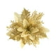 thumbnail image 1 of 10x simulación de flor de pascua Artificial, corona de flores navideñas, decoración navideña de flores artificiales para fiestas y vacaciones Dorado, 1 of 8