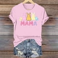 thumbnail image 5 of VBTAPA Novelty Graphic Tees for Women Happy Easter Bunny Print T-Shirt Cute Leopard Rabbit Tee Tops Lightning Sales of The Day Pink L, 5 of 6