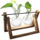 thumbnail image 1 of 2 Vasen Soporte de madera Deco con jarrón de cristal hidropónico, florero colgante, florero de mesa, florero decorativo, 1 of 2