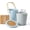 Light Blue, variant on Martha Stewart Indoor Compost Bin Starter Bundle | Countertop Composting Bucket for Kitchen | .7 Gallon Capacity | Includes 6 Filters and Silicone Liner Bag | Plant Based Materials | Linen White