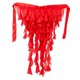thumbnail image 5 of Pañuelo de cadera para danza del vientre para mujer, falda de cintura para danza del vientre, cinturón de cadera con borlas Rojo, 5 of 9