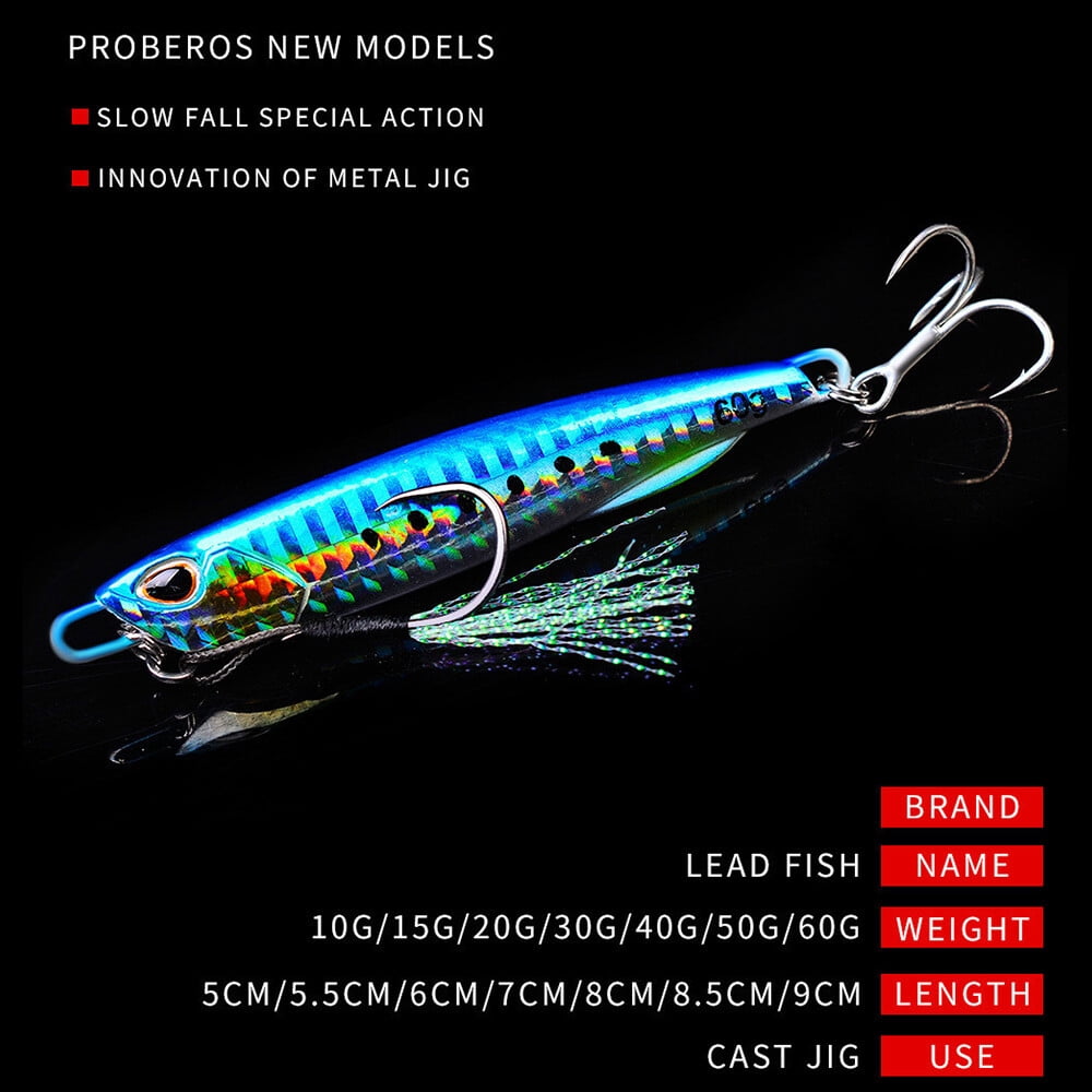 8 Pack Offshore Micro Butterfly Metal Jigs Fishing Lure For Tuna Snapper Bass