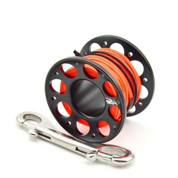 Sonducket Carrete de carrete de buceo Keep, carretes de cuerda de poliéster de Color sólido portátiles, accesorios subacuáticos de pesca de con Deportes acuáticos Negro 15m Sonducket OD003289-02