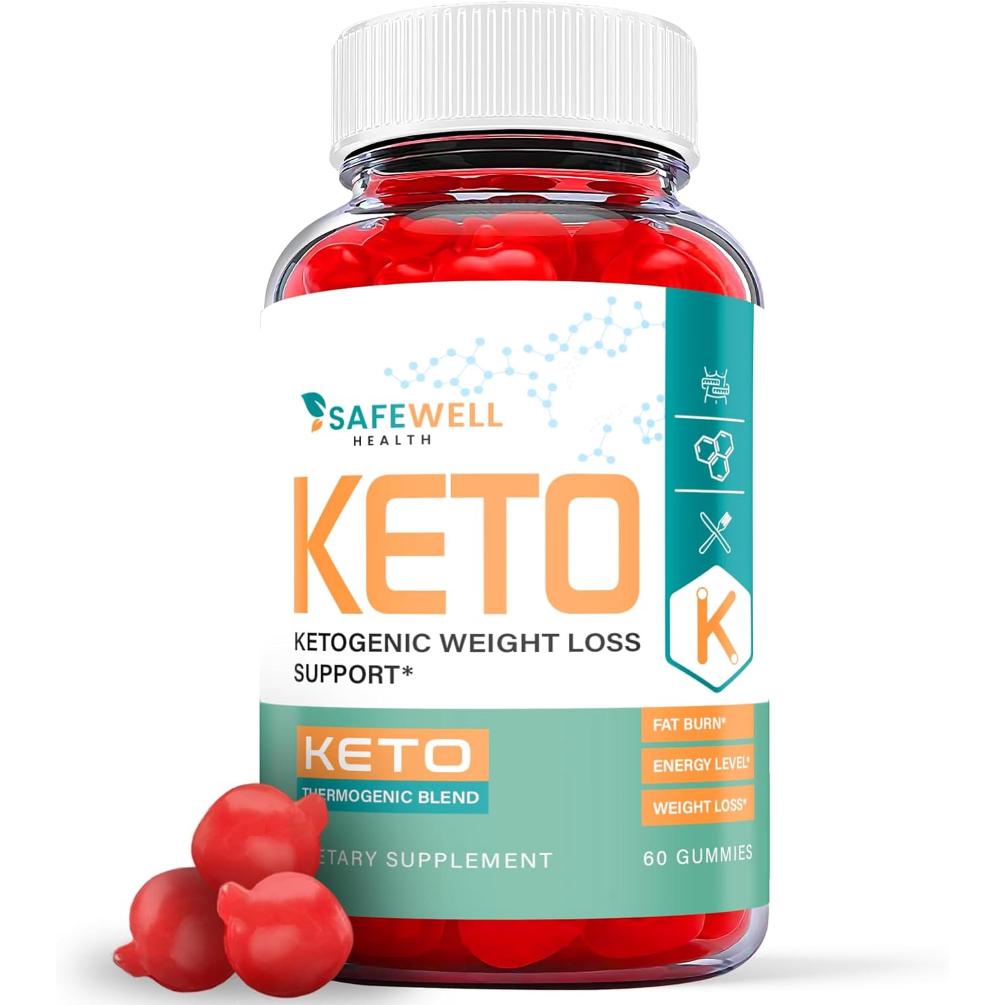 (1 Pack) Safewell Keto ACV Gummies - Apple Cider Vinegar Supplement for Weight Loss - Energy & Focus Boosting Dietary Supplements for Weight Management & Metabolism - Fat Burn - 60 Gummies