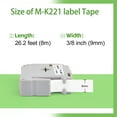 thumbnail image 3 of NineLeaf 2PK Compatible for Brother P-touch M-K221 M-K221s M221 3/8" 9mm Black on White Label Maker Tape Refills for PT-45m PT-65 PT-70bm, 3 of 6