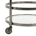 thumbnail image 5 of SAFAVIEH Sienna 2 Tier Modern Glam Round Bar Cart with Casters, Gun Metal, 5 of 8