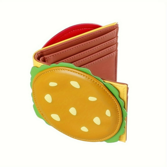 PU1eatherChange Purse Lovely Wallet Burger Shaped Wallet with Card Holder