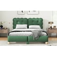 thumbnail image 3 of Queen Size Upholstered Platform Bed with Support Legs,Green, 3 of 9