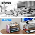 thumbnail image 2 of 4-Tier Paper Organizer With Magazine Holder, Desk Organizers and Accessories, Desk Accessories & Workspace Organizers, File Organizer for Office Supplies Storag (Black, 4-Tier), 2 of 7