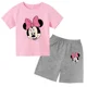 thumbnail image 3 of Conjunto de camisetas y pantalones cortos de verano con estampado de Mickey para niños y adolescentes de 2 a 14 años, camisetas informales de manga corta y cuello redondo, 2 piezas, 3 of 5