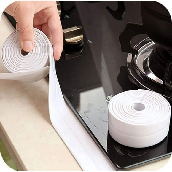 Pack Silicone Gap Cover Ruban Adhésif Blanc pour la Cuisine Papier Toilette Mildiou Ruban d'Étanchéité