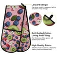 thumbnail image 2 of Yayeee Double Oven Mitt Kitchen Heat Resistant Baking 35" x7" Quilted Glove, Pink Kiwi, 2 of 6