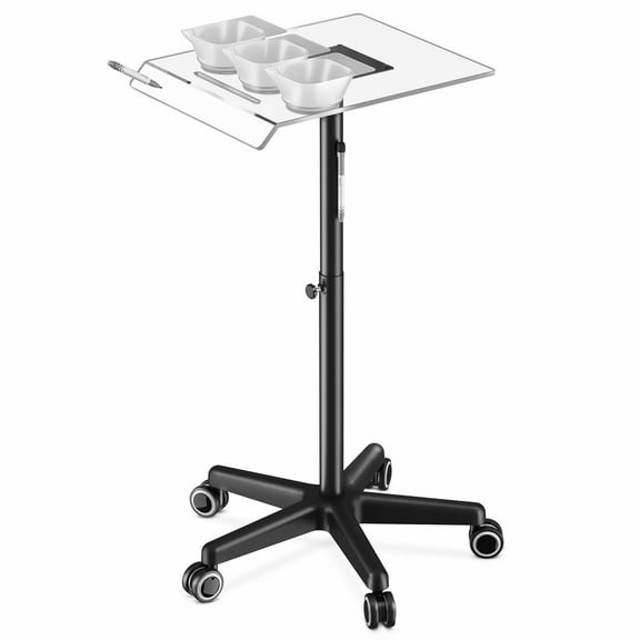 Salon Tray Markable Color Rolling Trolley Cart with Wheels, Transparent  Acrylic Work Station for Hair Salons/SPA/Clinic/Tattoo/Home