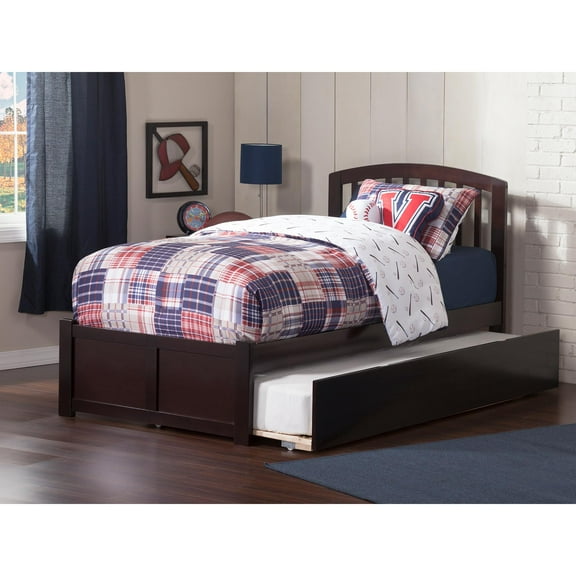 Richmond Platform Bed with Flat Panel Foot Board and Twin Size Urban Trundle Bed in, Multiple Colors and Sizes