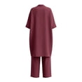 thumbnail image 4 of Ahabrexf Women's Solid Color Jacket with Camisole and Pants 3-Pc Set Casual Loose Fit Summer Outfit, 4 of 9