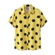 thumbnail image 5 of Camisa de playa de puntos de polka para hombres INSPIRE CHIC, con botones, de manga corta, casual 2XL Amarillo, 5 of 6