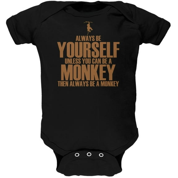 Always Be Yourself Monkey Black Soft Baby One Piece - 18 month