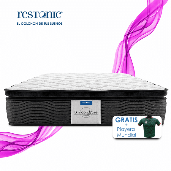 Colchón Individual Restonic Random Con 2 Almohadas y Complemento Mooncare