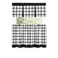 thumbnail image 3 of Achim Tate Plaid Light Filtering Tier and Valance Curtain Set, Black, 58" x 24", 3 of 5
