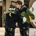 thumbnail image 3 of Conjunto de pijamas Unisex para parejas, ropa de dormir gruesa, traje de dinosaurio, ropa de casa suave y cálida, Sudadera con capucha, invierno, 5XL, 3 of 4