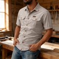 thumbnail image 7 of Havenx Safari Cargo Shirt for Men Short Sleeve Button Down Cargo Shirt with Pockets Collared Tops Cargo Tactical Outdoor Work Hiking Workwear,Beige 2XL, 7 of 7