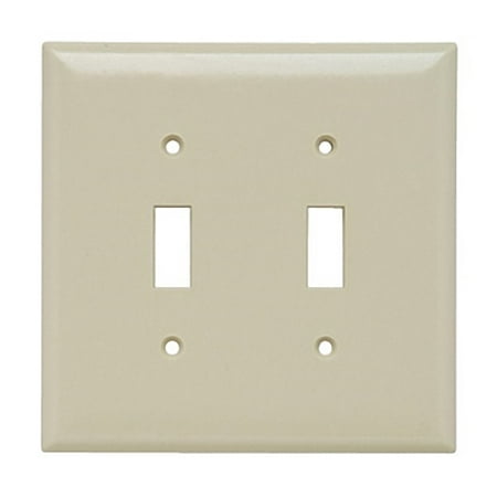 Seymour Ivory Toggle Wall Plate - Pass & Seymour Ivory Jumbo 2-Gang Toggle Switch Cover Plastic Wallplate SPO2-I
