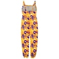 thumbnail image 4 of AWZXDE Toddlers girl halloween Girls Jumpsuits Rompers For Girls Spaghetti Strap Jogger Harem Pants Pumpkin Bat Allover Print Side Pockets Halloween Holiday Outfits Blue - 2-3 Years, 4 of 5