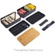 thumbnail image 3 of Caja Bento Japonesa, Fiambrera de 2 Capas, Contenedor de Almuerzo para Preparar Comidas con Tapa de Tabla de Cortar de Bambú, Bolsa, Cubiertos, Divisor, Fiambrera Bento para Niños y Adultos, 3 of 4