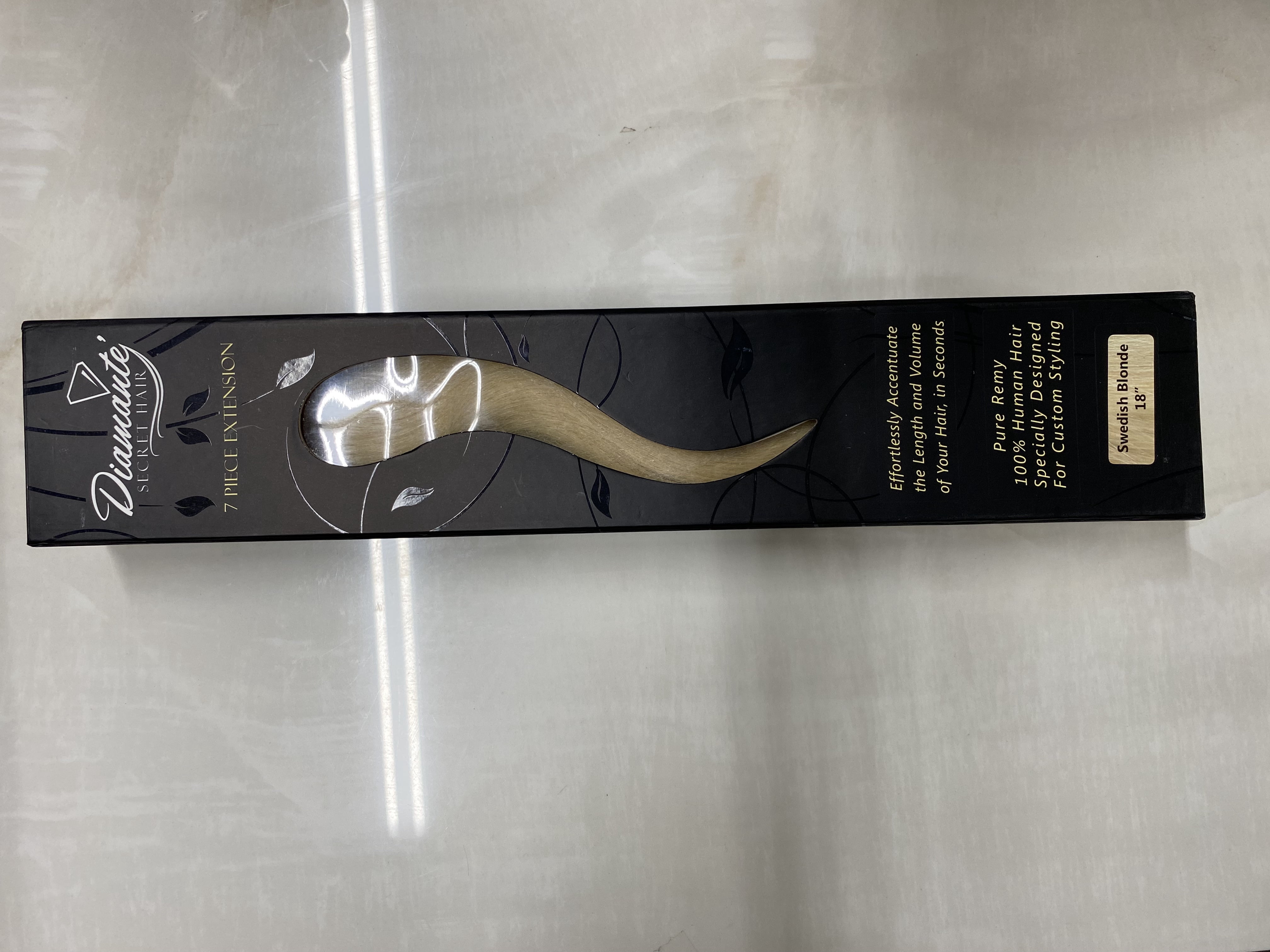 PURE REMY , 100% Human Hair 18" Swedish  blonde  By Diamante secret hair 7 piece extension