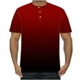 thumbnail image 2 of Mens Tees Shirts S-5X Big & Tall Short Sleeve T-Shirts Plus Size Casual Pullover Button Crewneck Gradient Printed Going Out Loungewear Tops, 2 of 5