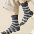 thumbnail image 3 of ktowifly Mens Fleece Lined Thick Warm Socks Striped Soft Comfy Casual Crew Trendy Winter Sock Sleepwear, 3 of 3