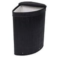 thumbnail image 4 of BirdRock Home Bamboo Corner Laundry Hamper with Lid and Cloth Liner - Black, 4 of 9