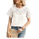 thumbnail image 5 of TaTaai 2026 Summer Women’s Raglan Eyelet Tee Round Neck Short Sleeve Loose Blouse Casual Solid Color Fashion Top Sheer Patchwork Polyester Daily Shirt Gift, 5 of 5