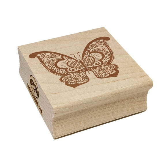 Lace Butterfly Square Rubber Stamp Stamping Scrapbooking Crafting - Small 1.25in