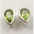 thumbnail image 2 of SilverStarJewel 925 Pure Silver Green Peridot Indian Jewelry Store Studs Post Earrings 0.8 CM, 2 of 3