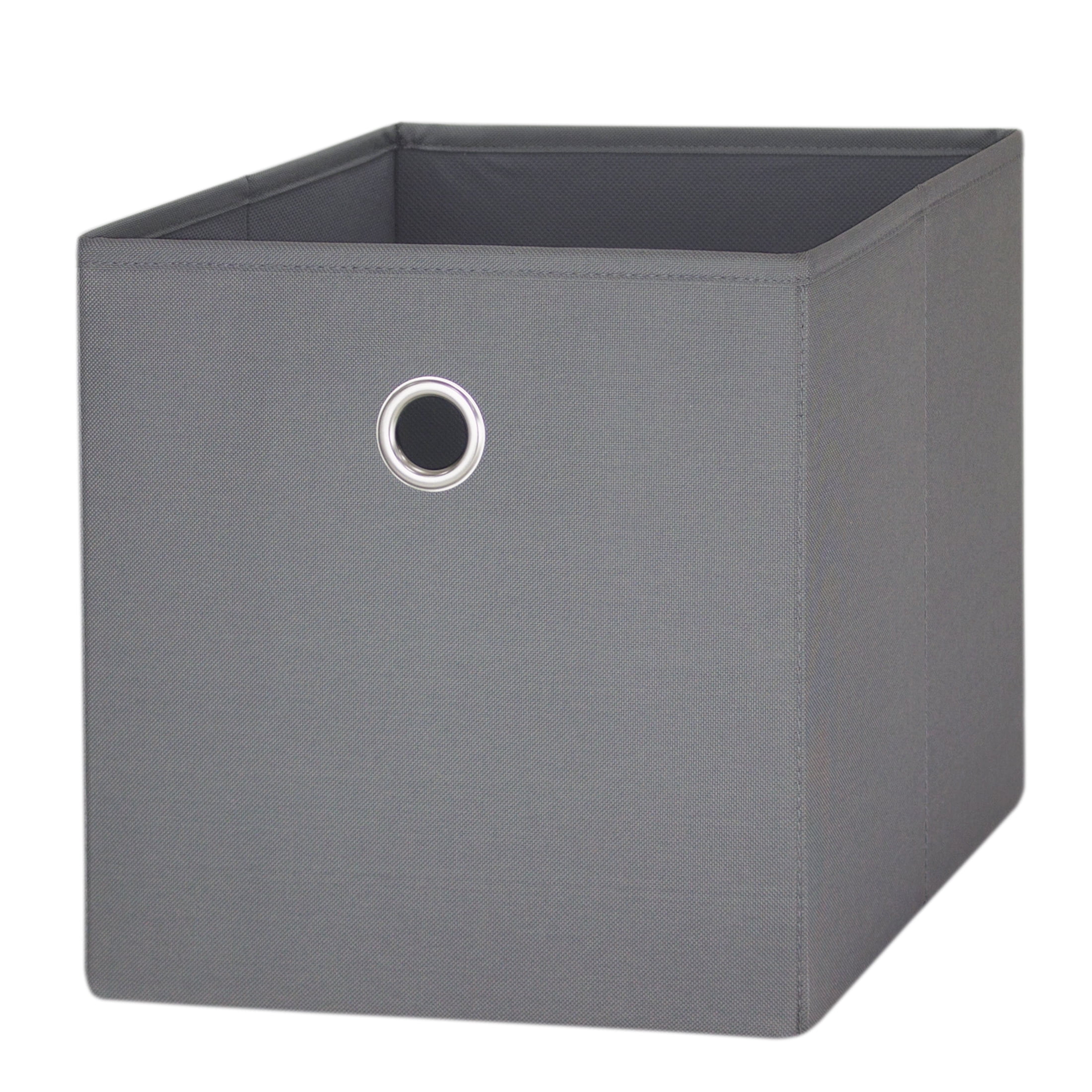 (2 pack) Mainstays Collapsible Fabric Cube Storage Bin, Grey Flannel, 1 Each