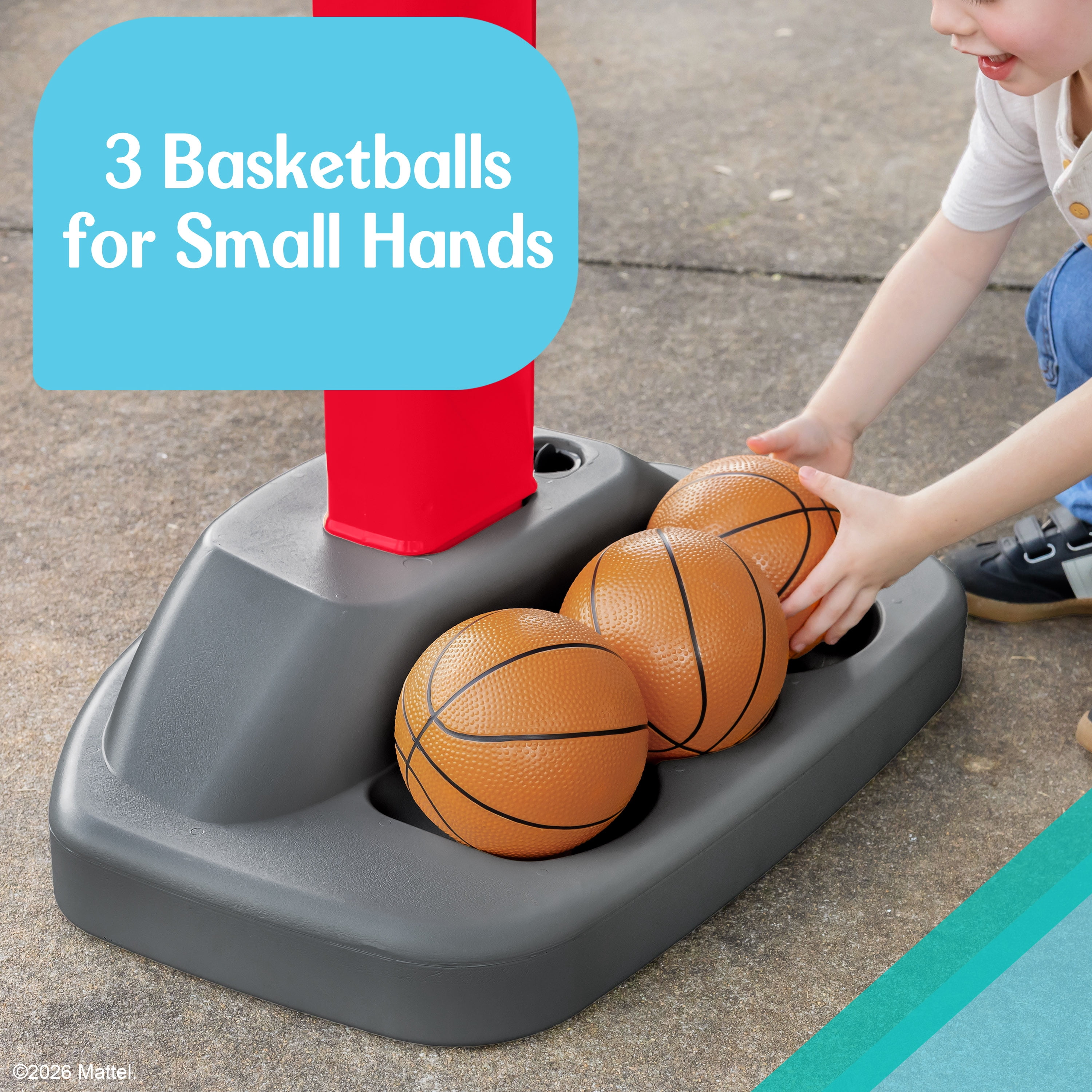 Fisher-Price Grow-to-Pro Basketball Set with Adjustable Height and Balls for Kids Ages 18 Months to 5 Years