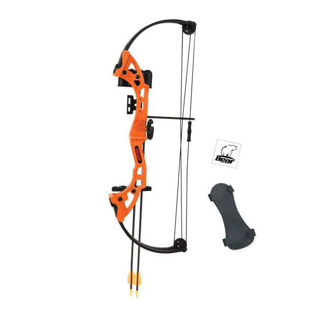Bear Archery Brave Youth Bow Features 15 To 25 Lb Draw Weight Recommended For Ages 8 And Up Orange Walmart Com