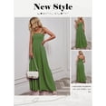 thumbnail image 7 of Xuanfei Women Solid Color Smocked Bodice Sleeveless Ruched Design High Waist Maxi Cami Dress, 7 of 7
