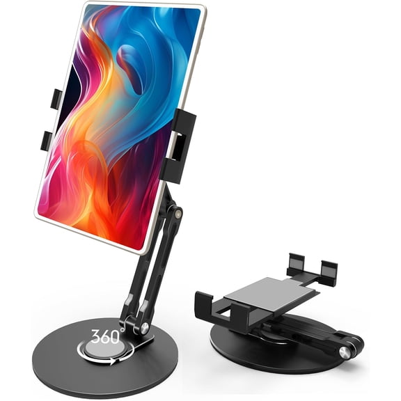 Tablet Stand Holder for ipad,Portable Monitor Stand Holder for 15.6'',16'',360°Rotate Base for 4.7''-16'' Kindle,Store Cash Register Office Reception Kitchen Desktop Display